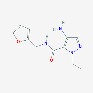 molecular formula C11H14N4O2 B2452491 4-amino-1-ethyl-N-(furan-2-ylmethyl)-1H-pyrazole-5-carboxamide CAS No. 1001500-43-1