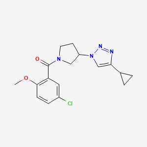 (5-chloro-2-methoxyphenyl)(3-(4-cyclopropyl-1H-1,2,3-triazol-1-yl)pyrrolidin-1-yl)methanone