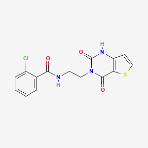 molecular formula C15H12ClN3O3S B2452495 2-chloro-N-(2-(2,4-dioxo-1,2-dihydrothieno[3,2-d]pyrimidin-3(4H)-yl)ethyl)benzamide CAS No. 2034286-40-1
