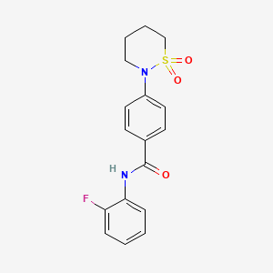 molecular formula C17H17FN2O3S B2452497 4-(1,1-dioxo-1lambda6,2-thiazinan-2-yl)-N-(2-fluorophenyl)benzamide CAS No. 899756-68-4