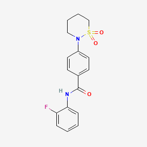 molecular formula C17H17FN2O3S B2452497 4-(1,1-dioxothiazinan-2-yl)-N-(2-fluorophenyl)benzamide CAS No. 899756-68-4