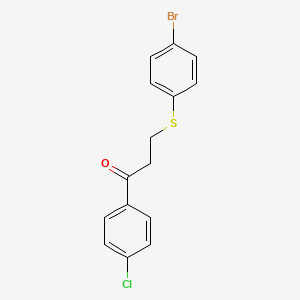 molecular formula C15H12BrClOS B2452498 3-((4-Bromophenyl)sulfanyl)-1-(4-chlorophenyl)-1-propanone CAS No. 270086-96-9