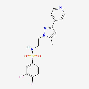 3,4-difluoro-N-(2-(5-methyl-3-(pyridin-4-yl)-1H-pyrazol-1-yl)ethyl)benzenesulfonamide