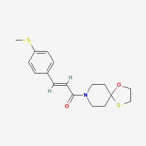 (E)-3-(4-(methylthio)phenyl)-1-(1-oxa-4-thia-8-azaspiro[4.5]decan-8-yl)prop-2-en-1-one