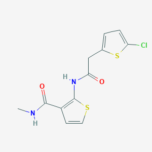 molecular formula C12H11ClN2O2S2 B2452516 2-(2-(5-chlorothiophen-2-yl)acetamido)-N-methylthiophene-3-carboxamide CAS No. 921777-18-6
