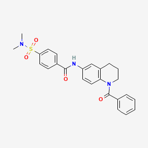 molecular formula C25H25N3O4S B2452517 N-(1-benzoyl-1,2,3,4-tetrahydroquinolin-6-yl)-4-(dimethylsulfamoyl)benzamide CAS No. 1210027-73-8