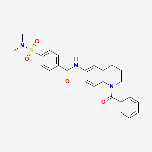 molecular formula C25H25N3O4S B2452517 N-(1-benzoyl-1,2,3,4-tetrahydroquinolin-6-yl)-4-(N,N-dimethylsulfamoyl)benzamide CAS No. 1210027-73-8