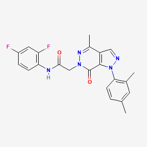 molecular formula C22H19F2N5O2 B2452526 N-(2,4-difluorophenyl)-2-[1-(2,4-dimethylphenyl)-4-methyl-7-oxo-1H,6H,7H-pyrazolo[3,4-d]pyridazin-6-yl]acetamide CAS No. 942009-30-5