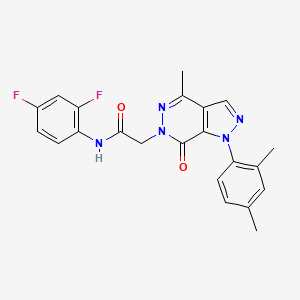 molecular formula C22H19F2N5O2 B2452526 N-(2,4-difluorophenyl)-2-(1-(2,4-dimethylphenyl)-4-methyl-7-oxo-1H-pyrazolo[3,4-d]pyridazin-6(7H)-yl)acetamide CAS No. 942009-30-5