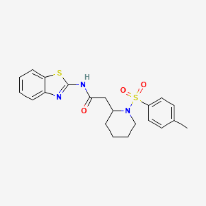 molecular formula C21H23N3O3S2 B2452528 N-(benzo[d]thiazol-2-yl)-2-(1-tosylpiperidin-2-yl)acetamide CAS No. 1021090-12-9