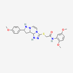 molecular formula C24H22N6O4S B2452530 N-(2,5-dimethoxyphenyl)-2-{[11-(4-methoxyphenyl)-3,4,6,9,10-pentaazatricyclo[7.3.0.0^{2,6}]dodeca-1(12),2,4,7,10-pentaen-5-yl]sulfanyl}acetamide CAS No. 1207010-88-5