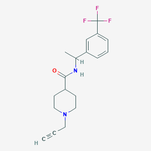 molecular formula C18H21F3N2O B2452531 1-(prop-2-yn-1-yl)-N-{1-[3-(trifluoromethyl)phenyl]ethyl}piperidine-4-carboxamide CAS No. 1252465-32-9