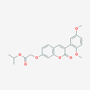molecular formula C22H22O7 B2452542 propan-2-yl 2-{[3-(2,5-dimethoxyphenyl)-2-oxo-2H-chromen-7-yl]oxy}acetate CAS No. 859668-88-5