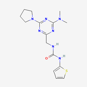 1-((4-(Dimethylamino)-6-(pyrrolidin-1-yl)-1,3,5-triazin-2-yl)methyl)-3-(thiophen-2-yl)urea