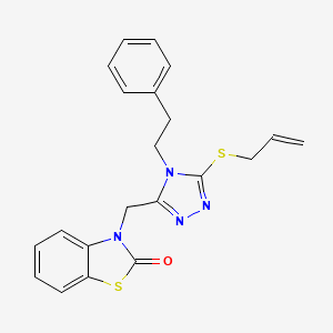 3-((5-(allylthio)-4-phenethyl-4H-1,2,4-triazol-3-yl)methyl)benzo[d]thiazol-2(3H)-one