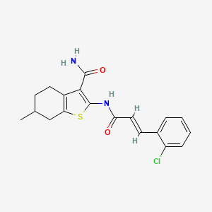 (E)-2-(3-(2-chlorophenyl)acrylamido)-6-methyl-4,5,6,7-tetrahydrobenzo[b]thiophene-3-carboxamide