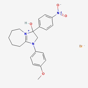3-hydroxy-1-(4-methoxyphenyl)-3-(4-nitrophenyl)-3,5,6,7,8,9-hexahydro-2H-imidazo[1,2-a]azepin-1-ium bromide