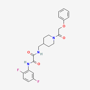 molecular formula C22H23F2N3O4 B2452561 N'-(2,5-difluorophenyl)-N-{[1-(2-phenoxyacetyl)piperidin-4-yl]methyl}ethanediamide CAS No. 1235306-99-6