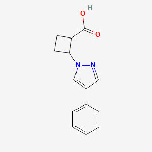 2-(4-phenyl-1H-pyrazol-1-yl)cyclobutane-1-carboxylic acid