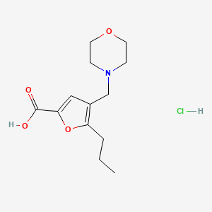 molecular formula C13H20ClNO4 B2452573 4-Morpholin-4-ylmethyl-5-propyl-furan-2-carboxylic acid hydrochloride CAS No. 1052422-16-8