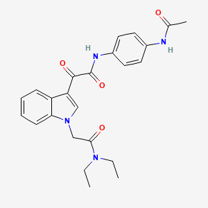 molecular formula C24H26N4O4 B2452575 N-(4-acetamidophenyl)-2-(1-(2-(diethylamino)-2-oxoethyl)-1H-indol-3-yl)-2-oxoacetamide CAS No. 893984-52-6