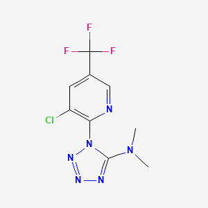 molecular formula C9H8ClF3N6 B2452579 1-[3-chloro-5-(trifluoromethyl)-2-pyridinyl]-N,N-dimethyl-1H-1,2,3,4-tetraazol-5-amine CAS No. 338751-32-9