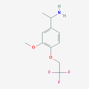 B2452582 1-[3-Methoxy-4-(2,2,2-trifluoroethoxy)phenyl]ethan-1-amine CAS No. 953750-89-5
