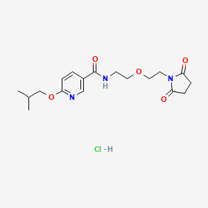 molecular formula C18H26ClN3O5 B2452588 N-{2-[2-(2,5-dioxopyrrolidin-1-yl)ethoxy]ethyl}-6-(2-methylpropoxy)pyridine-3-carboxamide hydrochloride CAS No. 2309590-28-9
