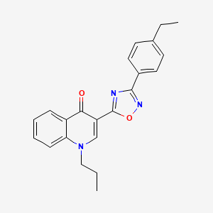 molecular formula C22H21N3O2 B2452590 3-[3-(4-ethylphenyl)-1,2,4-oxadiazol-5-yl]-1-propylquinolin-4(1H)-one CAS No. 1326917-90-1