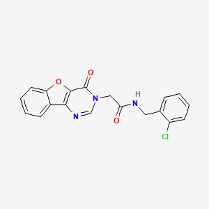 molecular formula C19H14ClN3O3 B2452591 N-(2-chlorobenzyl)-2-(4-oxobenzofuro[3,2-d]pyrimidin-3(4H)-yl)acetamide CAS No. 849903-33-9
