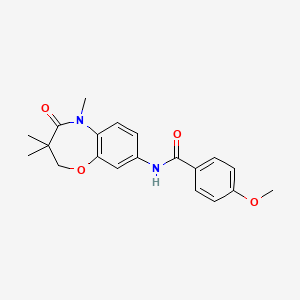 molecular formula C20H22N2O4 B2452592 4-methoxy-N-(3,3,5-trimethyl-4-oxo-2,3,4,5-tetrahydrobenzo[b][1,4]oxazepin-8-yl)benzamide CAS No. 921518-06-1