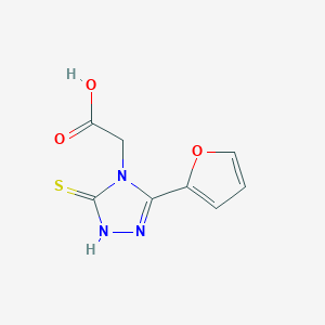 molecular formula C8H7N3O3S B024526 (3-Furan-2-yl-5-thioxo-1,5-dihydro-[1,2,4]triazol-4-yl)-acetic acid CAS No. 110167-66-3