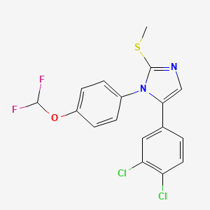 molecular formula C17H12Cl2F2N2OS B2452613 5-(3,4-dichlorophenyl)-1-(4-(difluoromethoxy)phenyl)-2-(methylthio)-1H-imidazole CAS No. 1226430-27-8