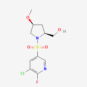 molecular formula C11H14ClFN2O4S B2452617 [(2S,4S)-1-(5-Chloro-6-fluoropyridin-3-yl)sulfonyl-4-methoxypyrrolidin-2-yl]methanol CAS No. 2248506-93-4