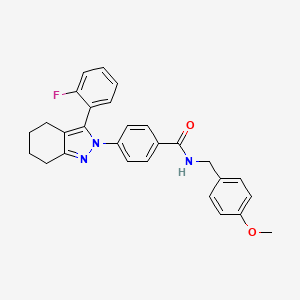4-[3-(2-fluorophenyl)-4,5,6,7-tetrahydroindazol-2-yl]-N-[(4-methoxyphenyl)methyl]benzamide