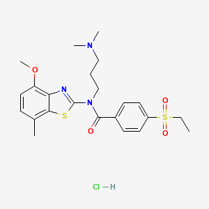 N-(3-(dimethylamino)propyl)-4-(ethylsulfonyl)-N-(4-methoxy-7-methylbenzo[d]thiazol-2-yl)benzamide hydrochloride