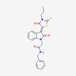 (Z)-N-benzyl-2-(2-oxo-3-(4-oxo-3-propyl-2-thioxothiazolidin-5-ylidene)indolin-1-yl)acetamide