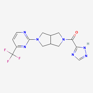 molecular formula C14H14F3N7O B2452664 2-[5-(1H-1,2,4-triazole-3-carbonyl)-octahydropyrrolo[3,4-c]pyrrol-2-yl]-4-(trifluoromethyl)pyrimidine CAS No. 2415527-40-9