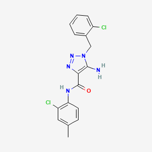 molecular formula C17H15Cl2N5O B2452680 5-amino-N-(2-chloro-4-methylphenyl)-1-[(2-chlorophenyl)methyl]-1H-1,2,3-triazole-4-carboxamide CAS No. 899974-14-2