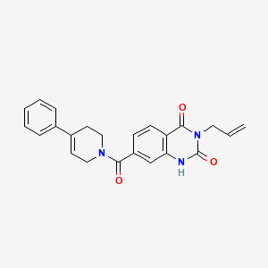 molecular formula C23H21N3O3 B2452696 7-(4-phenyl-1,2,3,6-tetrahydropyridine-1-carbonyl)-3-(prop-2-en-1-yl)-1,2,3,4-tetrahydroquinazoline-2,4-dione CAS No. 892262-21-4