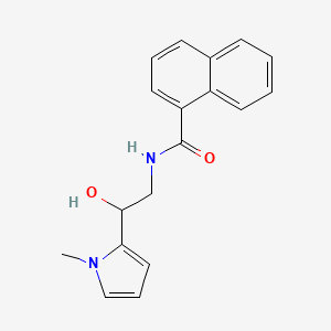 molecular formula C18H18N2O2 B2452706 N-(2-hydroxy-2-(1-methyl-1H-pyrrol-2-yl)ethyl)-1-naphthamide CAS No. 1396847-04-3