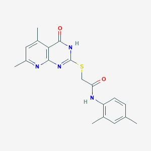 molecular formula C19H20N4O2S B2452709 N-(2,4-dimethylphenyl)-2-((4-hydroxy-5,7-dimethylpyrido[2,3-d]pyrimidin-2-yl)thio)acetamide CAS No. 667887-74-3