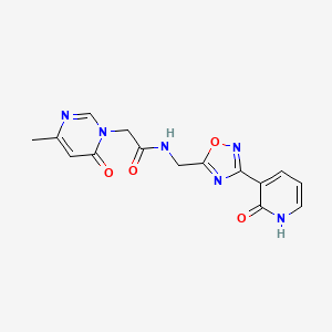 2-(4-methyl-6-oxopyrimidin-1(6H)-yl)-N-((3-(2-oxo-1,2-dihydropyridin-3-yl)-1,2,4-oxadiazol-5-yl)methyl)acetamide