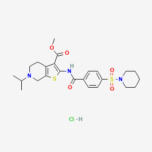 Methyl 6-isopropyl-2-(4-(piperidin-1-ylsulfonyl)benzamido)-4,5,6,7-tetrahydrothieno[2,3-c]pyridine-3-carboxylate hydrochloride