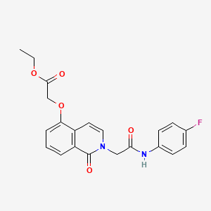 molecular formula C21H19FN2O5 B2452737 ethyl 2-[(2-{[(4-fluorophenyl)carbamoyl]methyl}-1-oxo-1,2-dihydroisoquinolin-5-yl)oxy]acetate CAS No. 868223-95-4