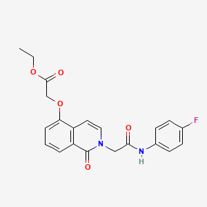 Ethyl 2-[2-[2-(4-fluoroanilino)-2-oxoethyl]-1-oxoisoquinolin-5-yl]oxyacetate