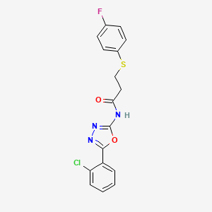 N-[5-(2-chlorophenyl)-1,3,4-oxadiazol-2-yl]-3-(4-fluorophenyl)sulfanylpropanamide