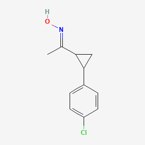 (E)-N-{1-[2-(4-chlorophenyl)cyclopropyl]ethylidene}hydroxylamine