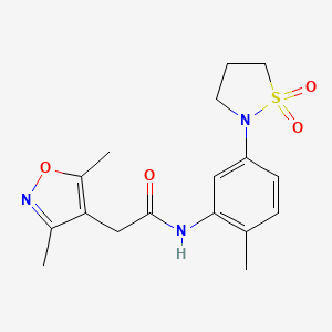2-(3,5-dimethylisoxazol-4-yl)-N-(5-(1,1-dioxidoisothiazolidin-2-yl)-2-methylphenyl)acetamide