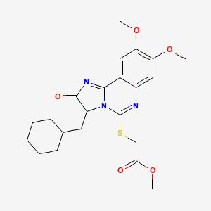 Methyl 2-{[3-(cyclohexylmethyl)-8,9-dimethoxy-2-oxo-2,3-dihydroimidazo[1,2-c]quinazolin-5-yl]sulfanyl}acetate